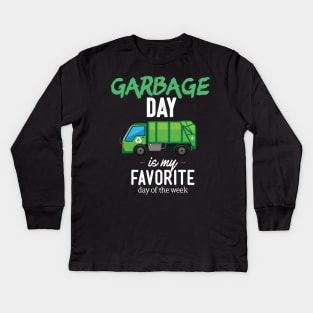 Garbage Day Truck Kids Long Sleeve T-Shirt